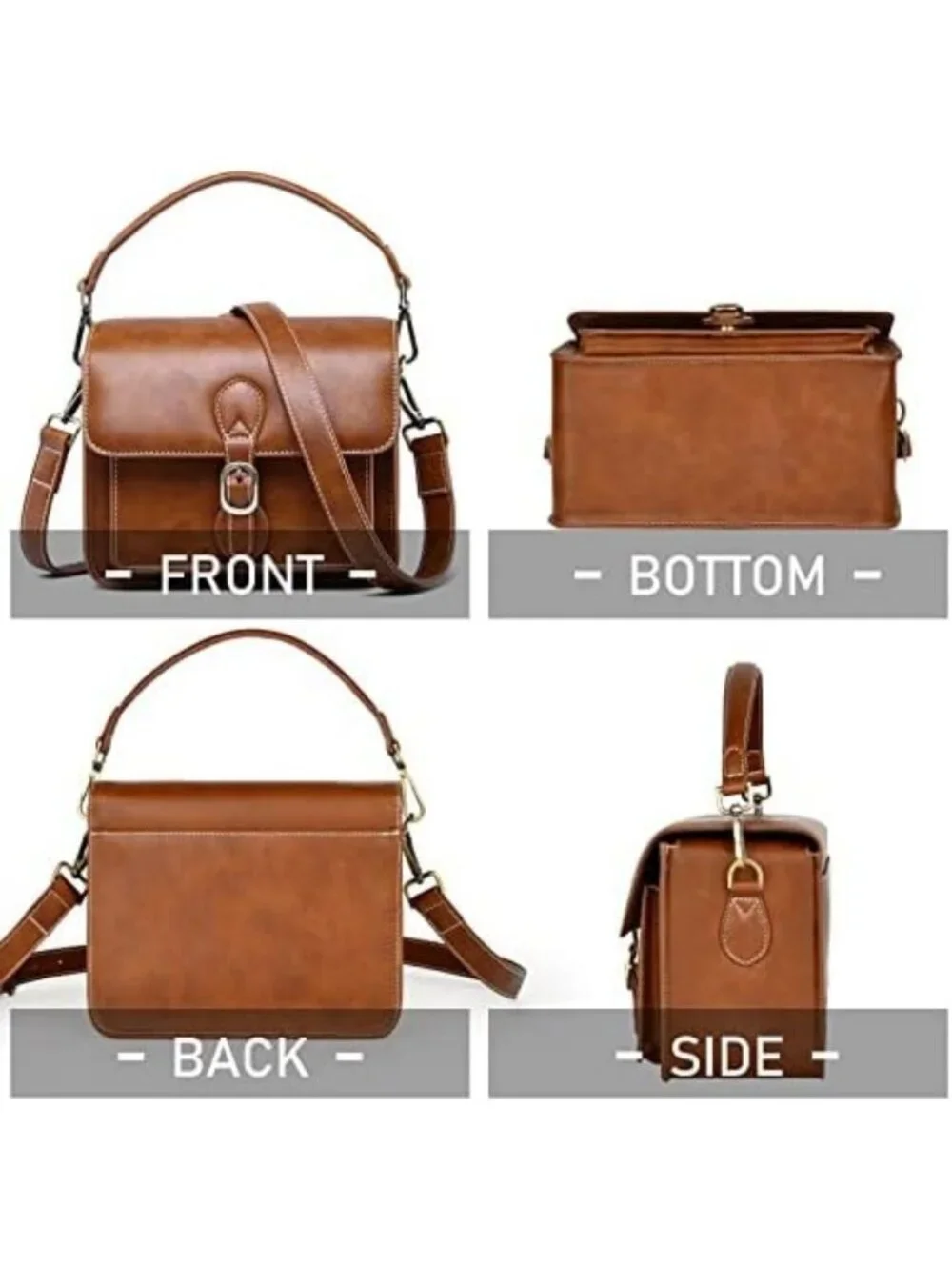 Retro PU Leather Camera Sling Bag - Stylish Crossbody for DSLR & Mirrorless